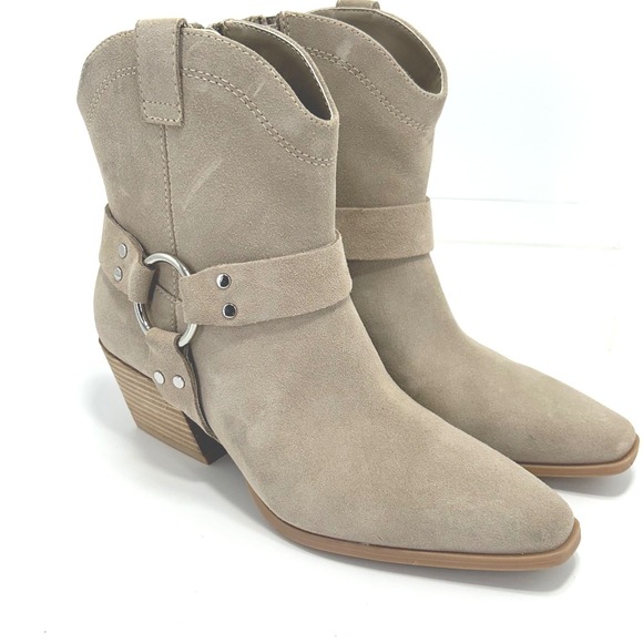 Open Edit Size 6.5 Taupe Suede Western Ankle Boots NEW Booties $130 Enzo Women's - Picture 12 of 16